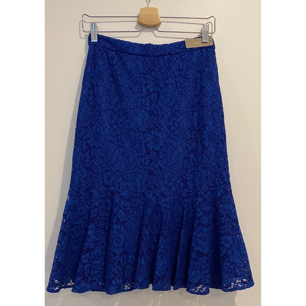NWT J Crew blue lace flip skirt